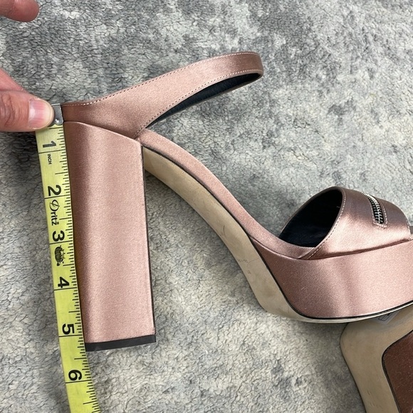 New Giuseppe Zanotti Tytania Satin Mule Sandals Zipper Toes Platform Heels Sz 40 - Picture 14 of 16